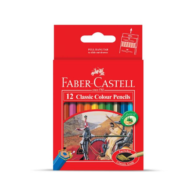 Faber Castell Classic 12 Colour Pencil Half (pkt/12pcs)