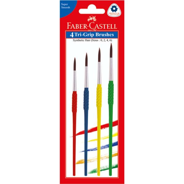 Faber Castell Tri Grip Paint Brushes Round (pkt/4pcs)