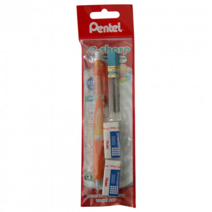 Buy Pentel ESharp Mechanical Pencil + Erasers + Refill Leads 0.7mm