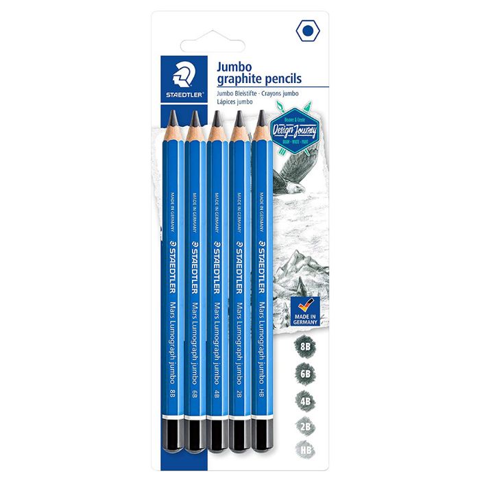 Buy Staedtler Mars Lumograph Graphite Jumbo Pencil Black (pkt/5pcs