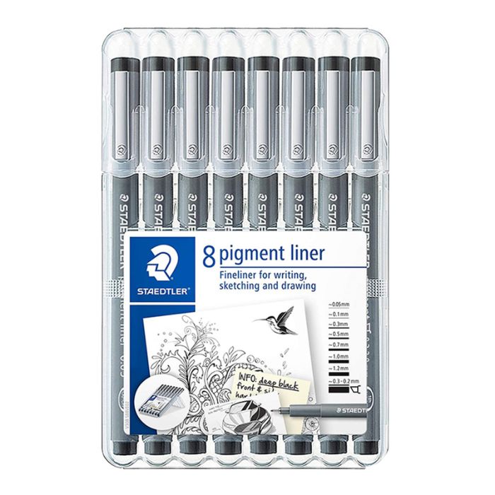 Buy Staedtler Pigment Liner Pen Black (pkt/8pcs) Online AED 76.5