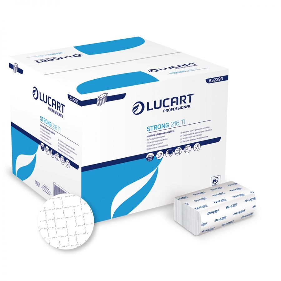 Lucart TS39 Interfold Napkins 39 24x16cm 150 sheets - Pure Pulp White (box/40pkts)