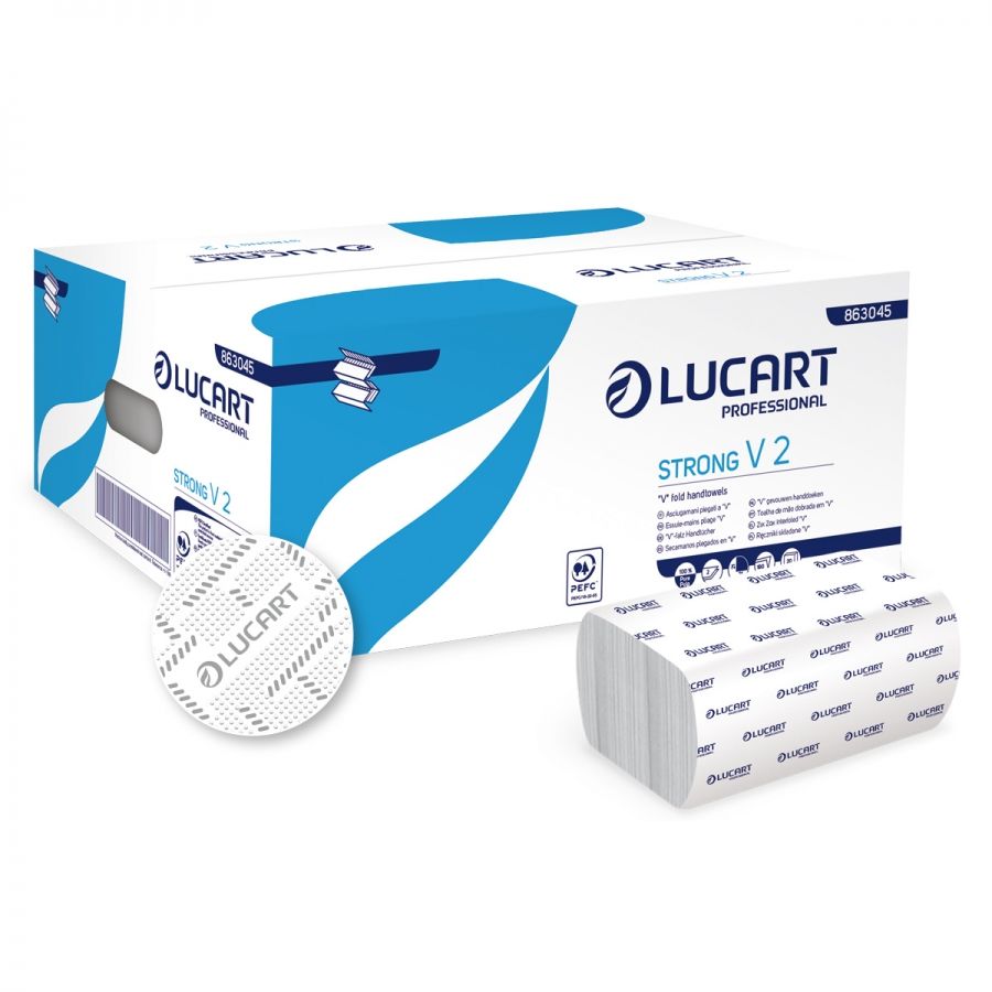 Lucart TS27 V-Fold Strong V2 27 2-ply 190 sheets - White (box/20pkts)