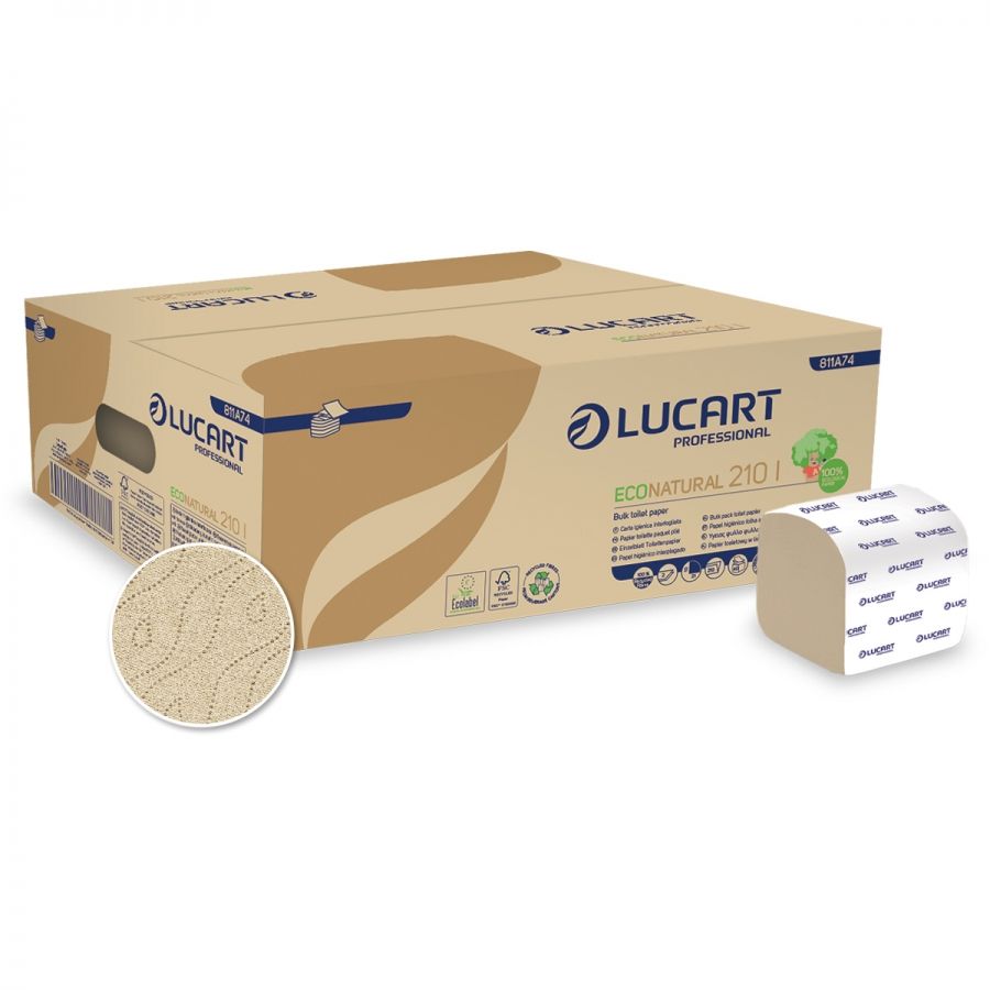 Lucart TS41 InterFold Toilet Paper 41 210sheets 10 x 21cm - Brown Eco Natural (box/40pkts)