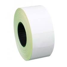 Atlas AS-PLS2616/36-WE 26x16mm Labels for 2 Lines Date/Price Label Machine - White (box/36rolls)