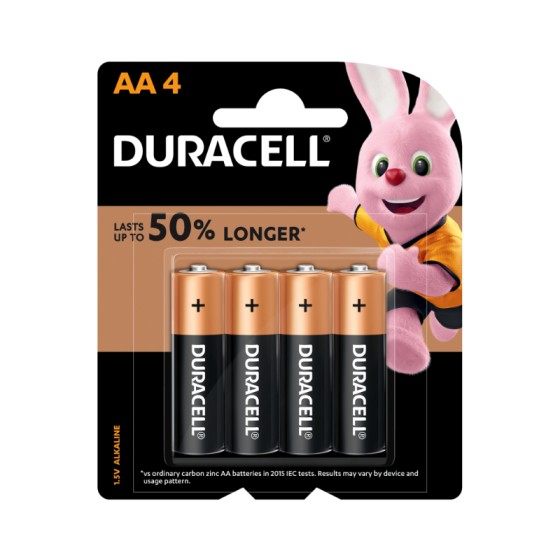 Duracell AA Alkaline Batteries (pkt/4pc)