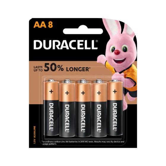 Duracell AA Alkaline Batteries (pkt/8pc)