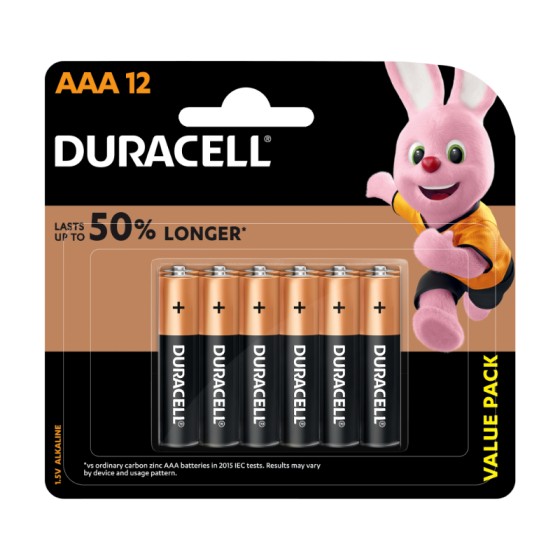 Duracell AAA Alkaline Batteries (pkt/12pc)