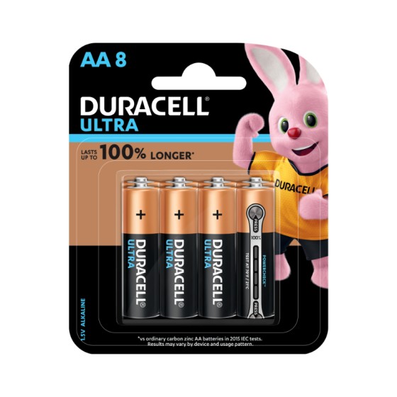 Duracell Ultra AA Alkaline Batteries (pkt/8pc)