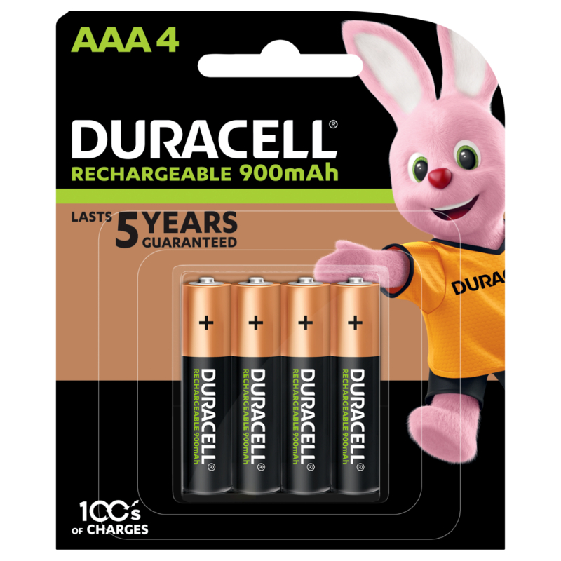 Duracell AAA Rechargeable Battery 900mAh (pkt/4pc)