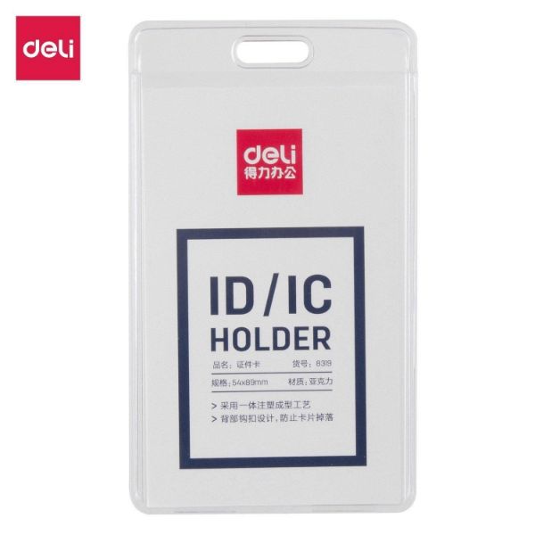 Deli 8315 Acrylic Name Badge Vertical 54mm x 89mm - Grey (Box/48pcs)