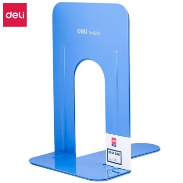 Deli E9263 228mm Book End (1x2) - Blue (pc)