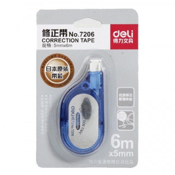 Deli 7206 Correction Tape - 5mm x 6m (box/24pcs)