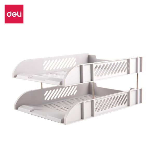 Deli E9216 2-Tier Document Tray - Grey (pc)