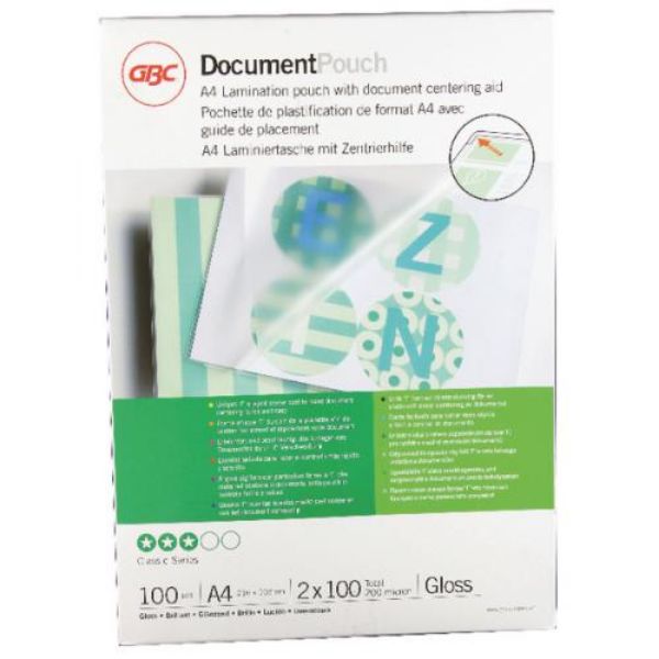 GBC 3740306 Laminating Pouch Gloss 100microns - A4 (pkt/100pcs)