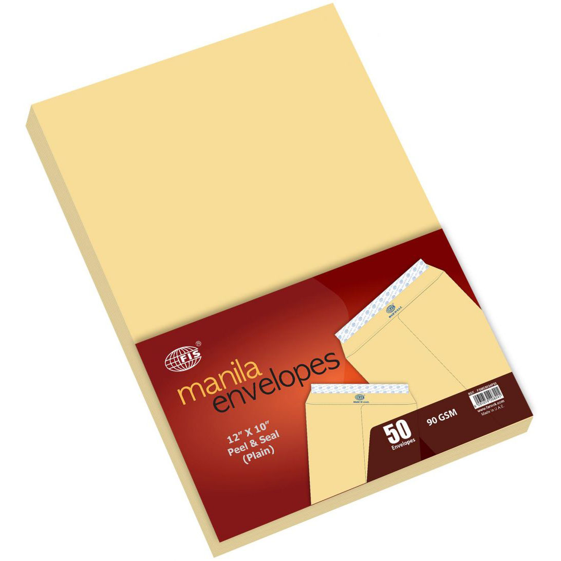 FIS A4 Envelope 90gsm 12 x 10in FSME9034P - Brown (pkt/250pcs)