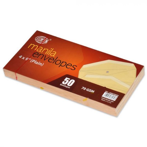 FIS Manila Envelopes 70gsm 4 x 9in FSME7028G50 - Brown (pkt/50pcs)