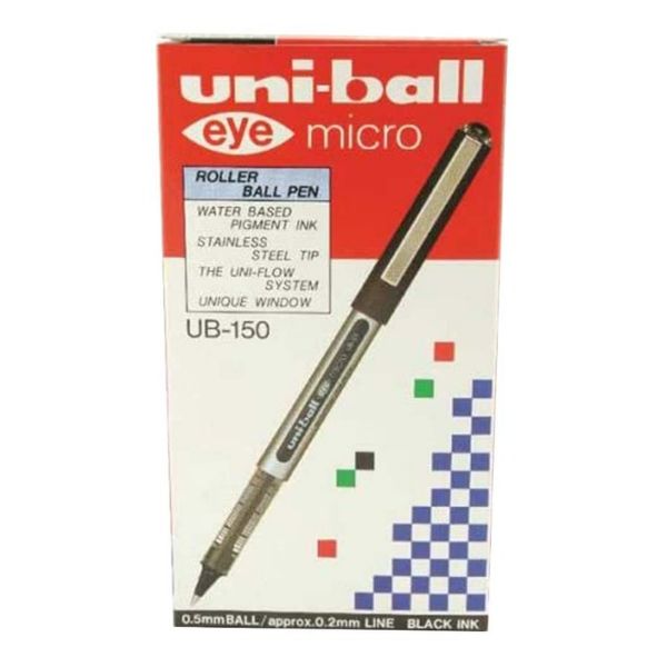 Uniball Eye 0.38mm Rollerball Pen - Black (pkt/12pcs)
