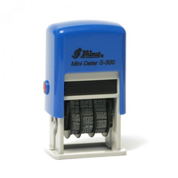 Shiny S-300 Mini Dater Self-Inking Stamp - Blue (pc)