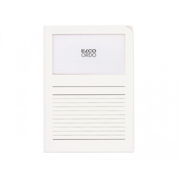 Elco Ordo Classico L Paper Folder with Window 220 x 310mm - White (pkt/5pcs)