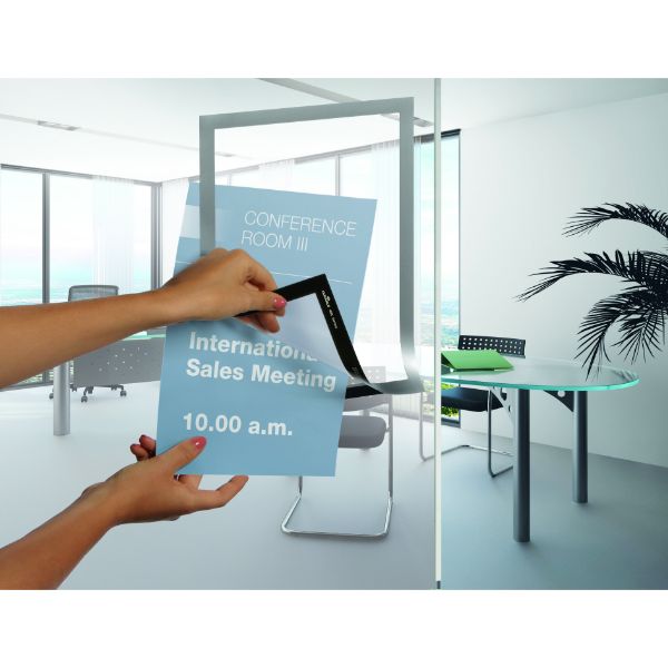 Durable Duraframe Self-Adhesive Magnetic Frame A4 - Silver (pkt/2pcs)