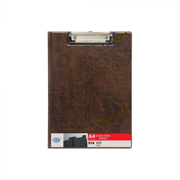 FIS FSCB0302MXBR PVC A4 Deluxe Double Clipboard - Brown (pc)