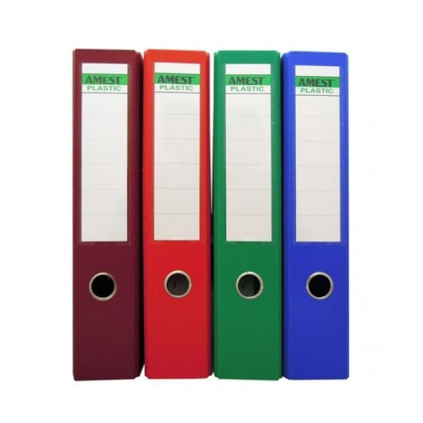 Amest PVC Colored Box File Broad FS 8cm (3inch) - Maroon (box/20pcs)