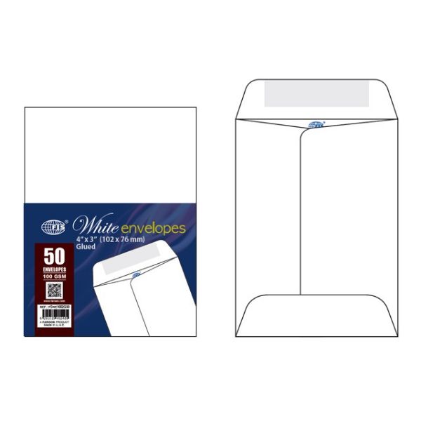 FIS FSWE1002G Envelope 100gsm 3 x 4in - White (pkt/1000pcs)