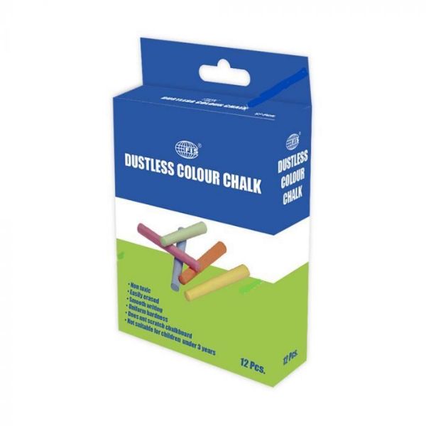FIS Color Dustless Chalk - FSCT12C (pkt/12pcs)