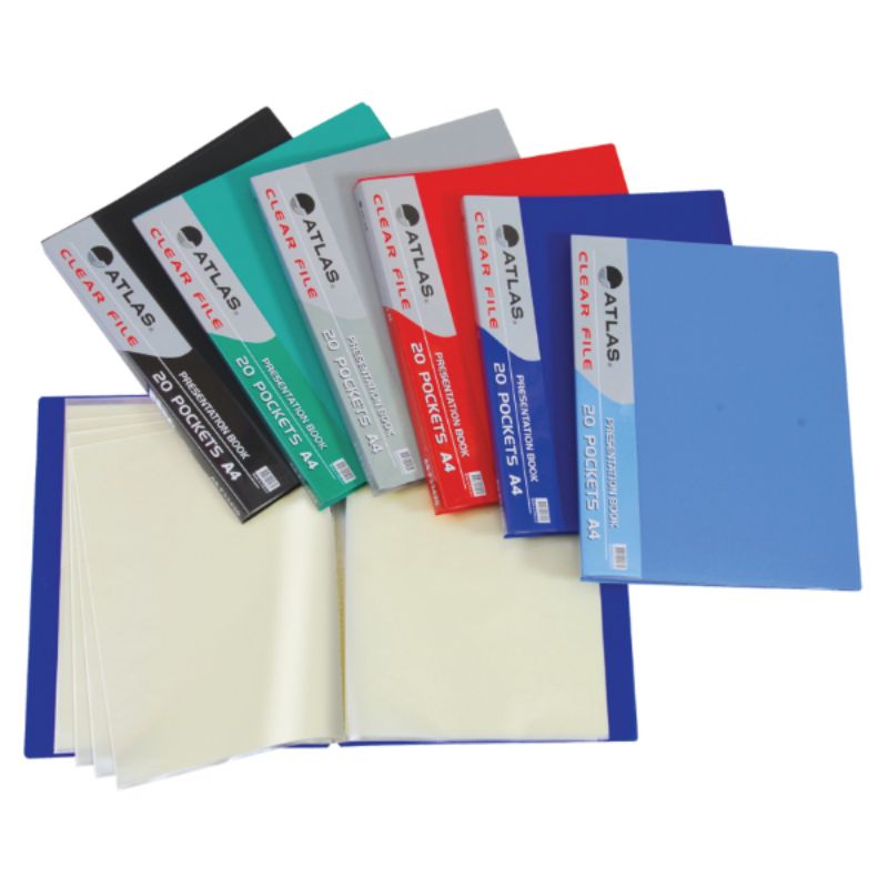 Atlas AS-F33430-ASS Display Book 30 Pockets A4 - Assorted (box/12pcs)