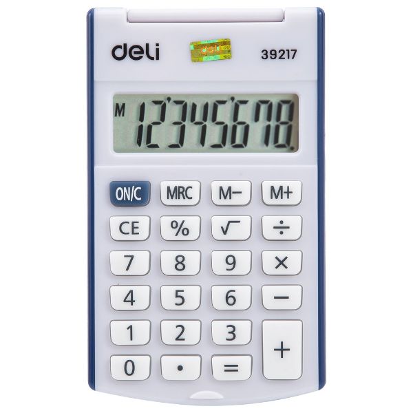 Deli W39217 8-Digit Pocket Calculator - Blue