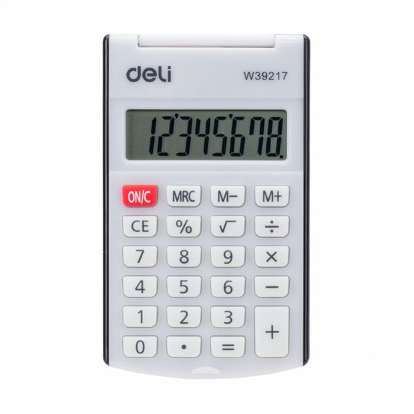 Deli W39217 8-Digit Pocket Calculator - Black
