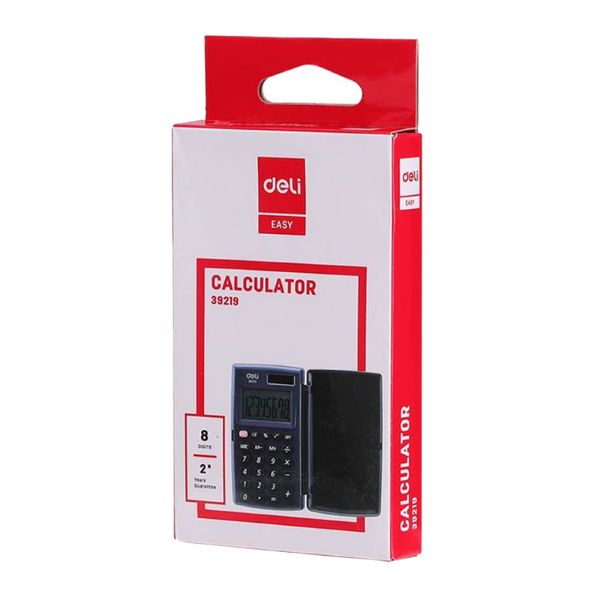 Deli 39219 8-Digit Pocket Calculator - Black