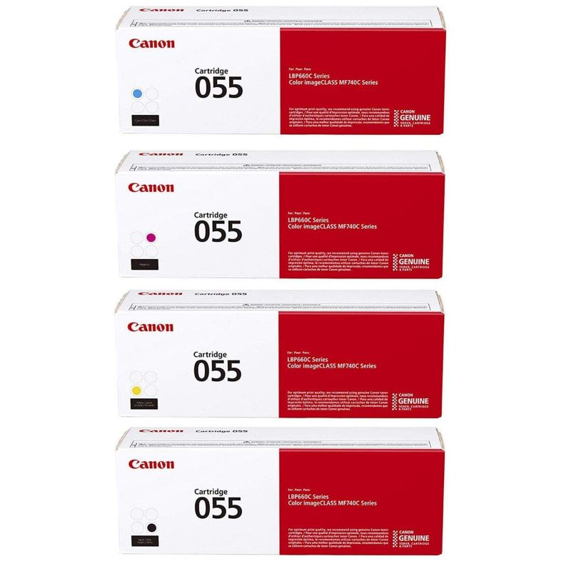 Canon 055 Toner Cartridge Set for Mf743 / Mf741 Printer - Black/Cyan/Yellow/Magenta