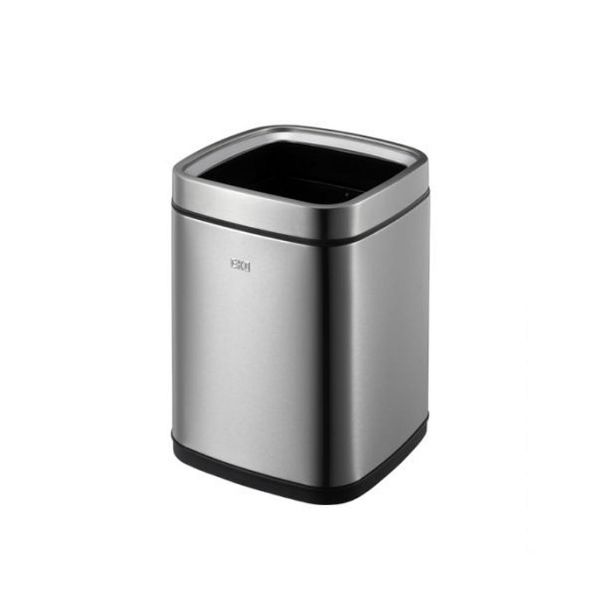 EKO SS51 Stainless Steel Fingerprint Proof Open Top Trash Bin - 9 Liters