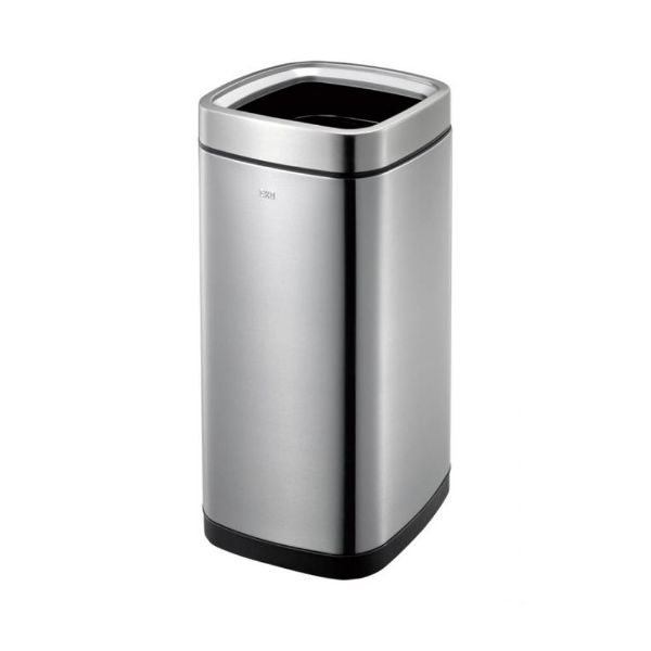EKO SS53 Stainless Steel Fingerprint Proof Open Top Trash Bin - 35 Liters