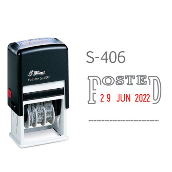 Shiny S406 Self-inking Posted with Date Stamp (pc)