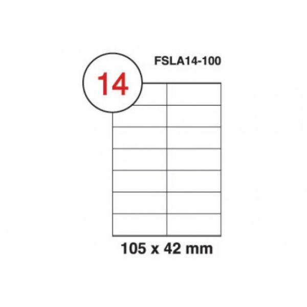 FIS Multipurpose Label Sticker 105 x 42mm FSLA14-100 - White (pkt/100s)