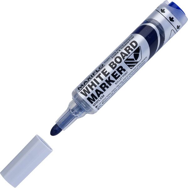 Pentel Maxiflo MWL5 Bullet Tip Whiteboard Marker - Blue (Pkt/12pc)