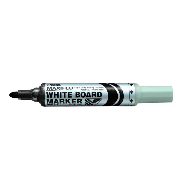 Pentel Maxiflo MWL5 Bullet Tip Whiteboard Marker - Black (Pkt/12pc)