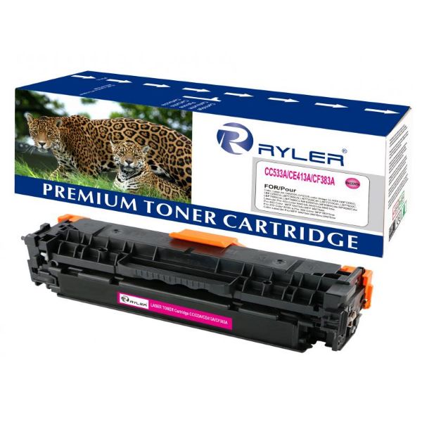 Ryler Compatible HP 304A (CC533A) / 305A (CE413A) / 312A (CF383A) Canon CRG 718M Toner Cartridges - Magenta
