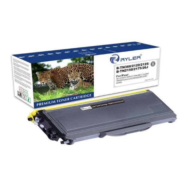 Ryler Compatible Brother TN360/2120/2125/2150/26J Toner Cartridge - Black