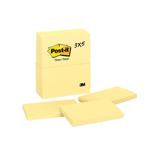 3M 655 Post-it Notes 3 x 5in - Yellow (pc)