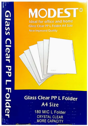 Modest L Shape Folder Clear A4 (Pkt/100pcs)