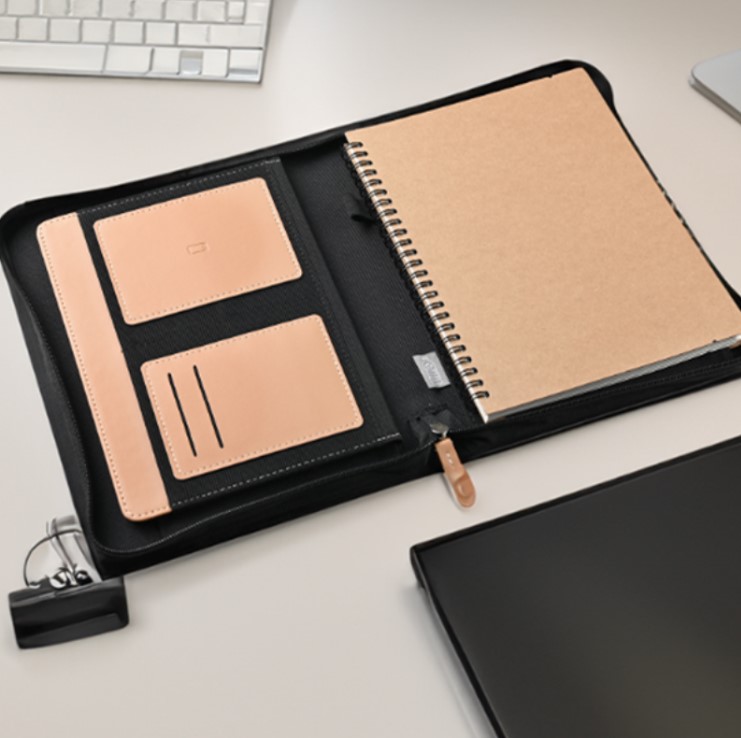 B5 Portfolio Notebook with Document Organizer and Zipper Closure