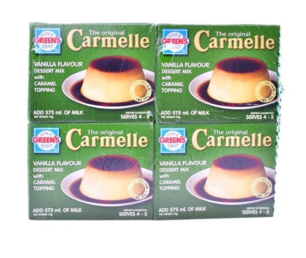Greens The Original Carmelle Vanilla Flavor Dessert Mix With Caramel Toppings- 70gms pkt/12pc