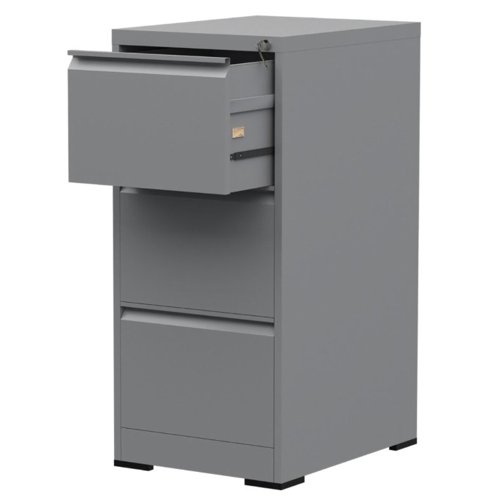 Godrej Steel Filing Cabinet 3 Drawers W45 x D62 x H104 cm Grey