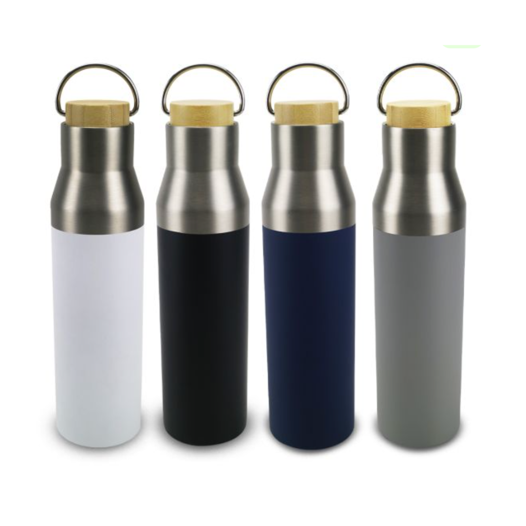 ECO FLASKS - 600ml Double Wall Flask with Bamboo Lid | E7065