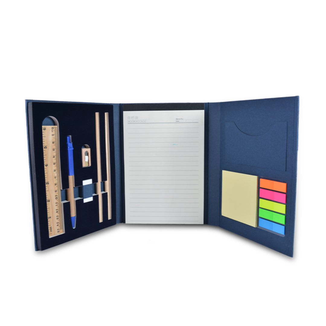 Tri Fold Stationery Set | All in One Stationery Organizer With Craft Paper Cover