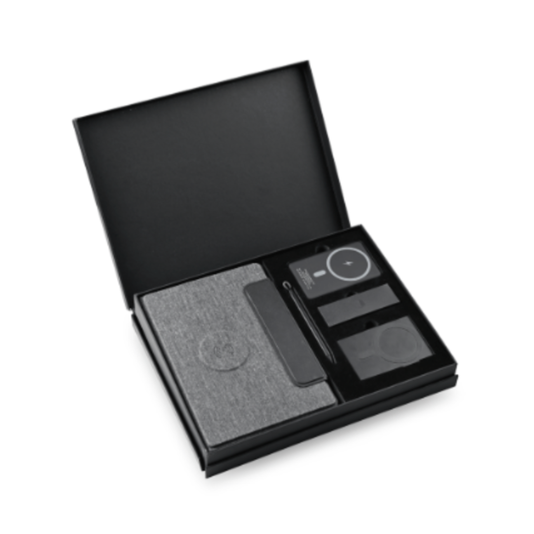 EXECUTIVE SET - Eco-Friendly Wireless Notebook, Power Bank, RFID Card Holder & Stand
